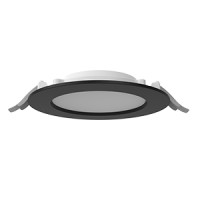 Светодиодный светильник VARTON DL-01 Slim 160 мм 25 W 4000 К круглый встраиваемый 176x39 мм IP65/40 RAL9005 черный муар с рассеивателем опал DALI