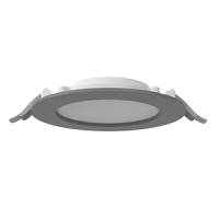 Светодиодный светильник VARTON DL-01 Slim 160 мм 25 W 3000 К круглый встраиваемый 176x39 мм IP65/40 RAL7045 серый муар с рассеивателем опал
