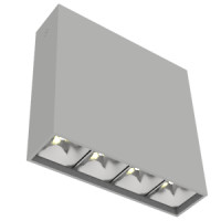 Светодиодный светильник VARTON DL-Box Reflect Multi 14 W 1x4 накладной 4000 К 150х40х150 мм RAL7045 серый муар кососвет DALI