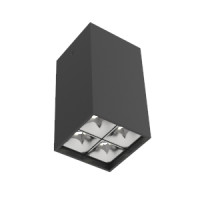 Светодиодный светильник VARTON DL-Box Reflect Multi 14 W 2x2 накладной 3000 К 80х80х150 мм RAL9005 черный муар 55° DALI