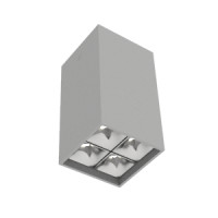 Светодиодный светильник VARTON DL-Box Reflect Multi 10 W 2x2 накладной 3000 К 80х80х150 мм RAL7045 серый муар кососвет DALI