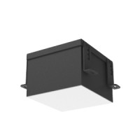 Светодиодный светильник VARTON DL-Grill 150х150 мм 15 W для потолка Грильято с шириной ламели 10 мм встраиваемый 3000 К 140х140х100 мм IP54 RAL9005 черный муар