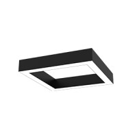 Cветильник VARTON Х-line квадрат 60 W подвесной 4000 К 575x575x100 мм RAL9005 черный муар с рассеивателем опал