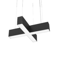 Cветильник VARTON X-line X-образный 20 W 4000 К 532x500x100 мм RAL9005 черный муар с рассеивателем опал и торцевыми крышками (4 шт.)