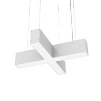Cветильник VARTON X-line X-образный 20 W 3000 К 532x500x100 мм RAL9003 белый муар с рассеивателем опал и торцевыми крышками (4 шт.)