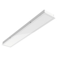Светодиодный светильник VARTON G270 2.0 для гипсокартонных потолков 30 W 4000 K 1210х200х70 мм монтажный размер 1185х185мм с опаловым рассеивателем RAL9003 матовый с микроволновым датчиком дв