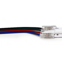 Разъем 4PIN с проводом для LED ленты COB RGB 12 мм, лента - источник питания (1 шт)
